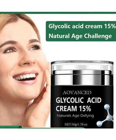 Glycolic Acid Cream 15% - Lifting & Firming Hydrating Moisturizer for Dark Spots & Fine Lines - 50g/1.7oz Exfoliating Pore Treatment - Buy Online on GoSupps.com