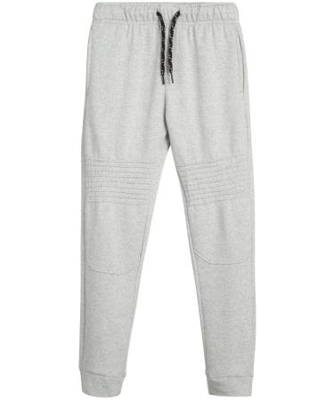 TONY HAWK Boys Sweatpants  Birdman Fleece Jogger Pants with Pockets (8-16) Heather Grey Ribbed 10-12