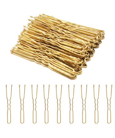 U Shaped Hair Pins 100 Count Sdanart Blonde Hair Buns Pins for Women Lady Girls Kids Waved Bun Hair Pins for Updos French Twists Bobby Pins Hairgrip Hair Grip Barrette Hairclip Bulk for Styling All Hair Types(2.4 Inch B...