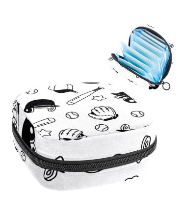 GIAPB Period Bag Sanitary Napkin Storage Bag Period Pouch Travel Makeup Bag Baseball and Helmet Color1501