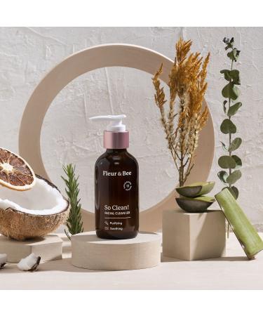 So Clean Face Wash by Fleur & Bee | 100% Vegan, Cruelty Free | Non-Drying, Gentle Daily Cleanser | Dermatologist Tested | Natural & Organic Ingredients (3.7 Fl Oz) - Buy Online on GoSupps.com