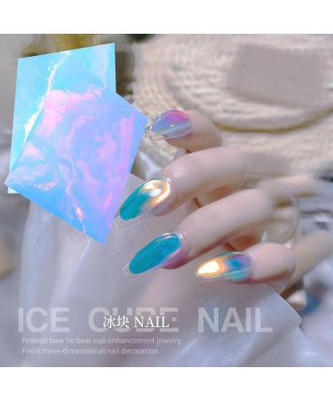 Holographic Manicure DIY Aurora Ice Cube Nail Stickers Self-Adhesive Decals(01) Style01 - Buy Online on GoSupps.com