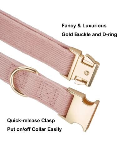 Yudote Ultra-Like Dog Collar for Medium Dogs - Natural Cotton Cord - Dusty Pink - Sensitive Skin Friendly - Buy Online on GoSupps.com