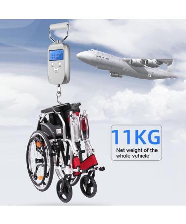 Manual Wheelchair Aluminum Alloy Portable Self-propelled Wheelchair Lightweight Transport Wheelchair with Handbrake (Blue) - Buy Online on GoSupps.com