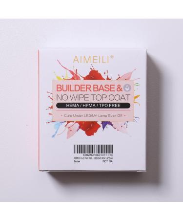 AIMEILI 7 in 1 Builder Base & No Wipe Top Coat: Strengthening Gel for Long-Lasting Nails - 2x10ml - Buy Online on GoSupps.com