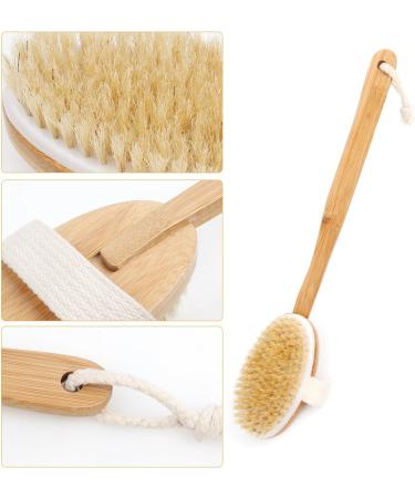 Natural Boar Bristle Bath Body Brush with Bamboo Handle for Exfoliation and Circulation Boost - by QL-ben - Buy Online on GoSupps.com