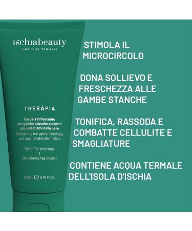  Ischia Beauty Icy Leg Gel | 250ml Refreshing Ice Gel | Provides relief and freshness to tired legs | Tones firms and fights cellulite and stretch marks | With thermal water from the island of Ischia - Buy Online on GoSupps.com