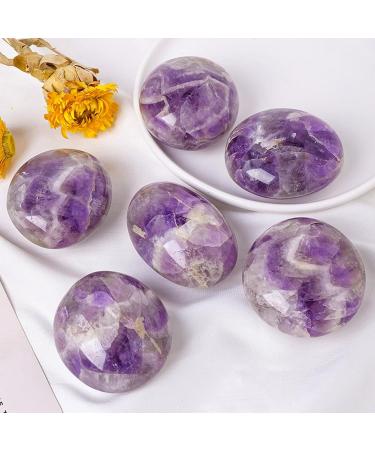 Crystal Stone - Amethyst Palm Stones Crystal for Massage Large Palm Stone Crystals Natural Gemstones Polished Energy Crystal Stone for Stress Relief Meditation - Buy Online on GoSupps.com