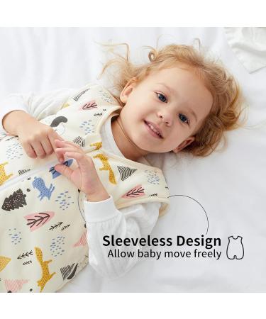 Duomiaomiao Unisex Baby Sleeping Bag with Legs 2.5 TOG - 100% Cotton Wearable Blanket for Winter - 6-18 Months - Beige Panda Design - 65cm - Ideal for Baby Height 70-80cm - Buy Online on GoSupps.com