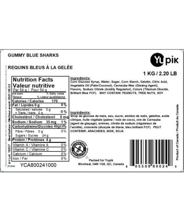 Yupik Gummy Blue Sharks 1 kg Gluten-Free Fruity Flavor Soft & Chewy Shark-Shaped Gummies Fun Treat Sweet Candy Delicious Snack Ideal for Gifting Holidays & Decorating - Buy Online on GoSupps.com