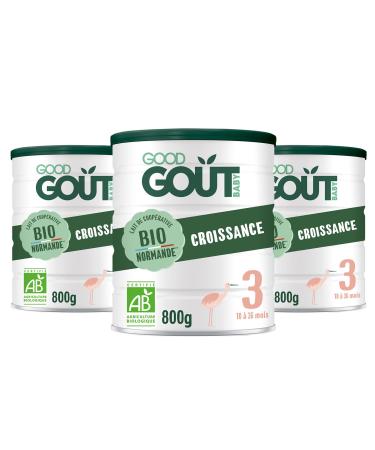 GOOD GO T - Baby Milk 3RD Age - Growth Milk Powder - From 10 Months to 3 Years - Palm Oil Free - Maltodextrin Free - Organic Milk Cream - Made in Normandy - 800g