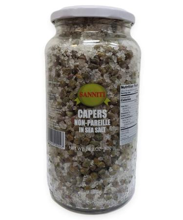 Sanniti Spanish Capers Non-Pareille in Sea Salt, 28.2 Ounce