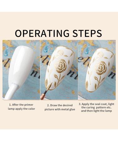 MetallicPainting Gel Nails Gold Silver Gel Nail Polish MetallicMirror MetallicGel Nail Polish Metal Painting Gel Silver Gel For Nails Soak Off UV/LED DIY Salon Blue - Buy Online on GoSupps.com