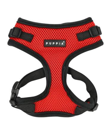 Puppia Ritefit Dog harness for small to medium -sized dogs - adjustable and very soft - also usable as a puppy dishes -Atani train crockery for dogs red s s red