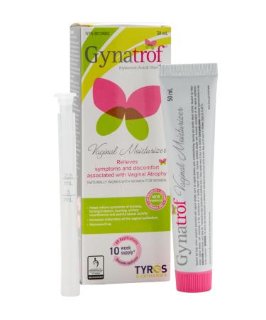 Gynatrof Natural Vaginal Moisturizer | Hyaluronic Acid & Vitamin E | Eliminates Vaginal Dryness | Fast Acting Hormone Free & Fragrance Free | 50 ml Gynatrof Gel Moisturizer