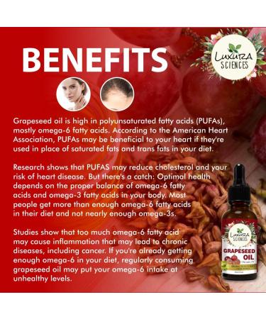 Organic Grapeseed Oil - Cold-Pressed Moisturizer for Hair Body & Face | Reduces Wrinkles & Stretch Marks | Hydrates Dry Skin & Promotes Hair Growth | 1.01 Fl Oz (30ml - Buy Online on GoSupps.com
