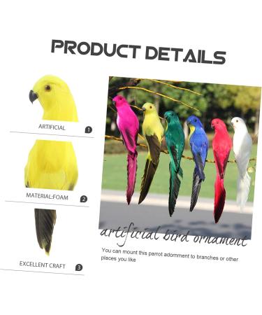 TOYANDONA Parrot Lifelike Vivid Ornament Figure Artificial Birds for Jungle Statue Garden Simulation Yellow 20x5cm Yellow - Buy Online on GoSupps.com