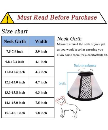 Mogokoyo Pet E-Collar: Wound Healing Cone for Surgery Recovery - Neck Girth 14.1-15.0, Depth 7.5 - Buy Online on GoSupps.com
