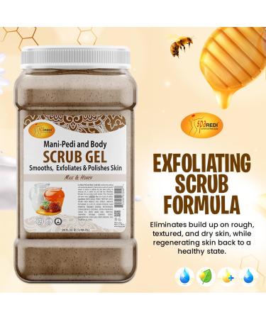 SPA REDI Exfoliating Scrub Pumice Gel - Milk & Honey 128 Oz | Manicure & Pedicure | Body Exfoliator with Hyaluronic Acid & Amino Acids - 1 Gallon - Buy Online on GoSupps.com