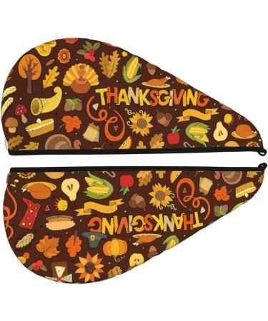 Thanksgiving Microfiber Hair Towel - Soft Super Absorbent Hair Wrap for Women's Long Curly & Thick Hair - Buy Online on GoSupps.com