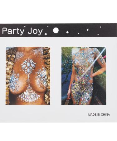 Green and White Self Adhesive Breast Gems - 2 Set Festival Jewels for Women - Buy Online on GoSupps.com