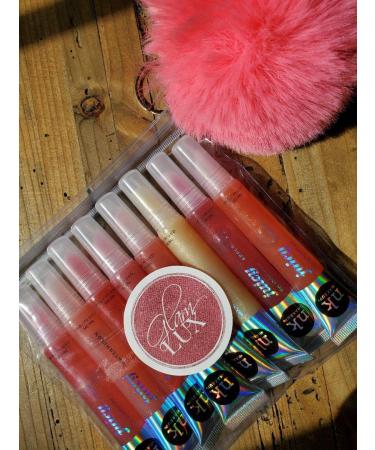 Glam Lux Nicka K Juicy Lip Shimmer Lip Gloss Set + Keychain Gifts for Women, Aunts, Teens & Moms - Pack of 8 - Buy Online on GoSupps.com