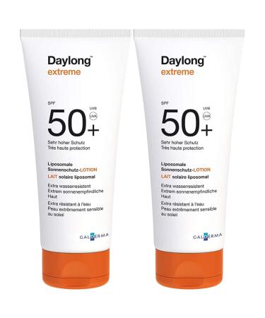 DAYLONG | Extreme milk SPF 50+ | Very high protection | High tolerance liposomal formula | Non-greasy & non-sticky milk texture | Extremely water resistant | Fragrance free | Set of 2x100ML