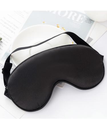 Silk Sleep Eye Mask for Women and Men - Adjustable Strap Blindfold for Sleeping - Black 2 Pcs - Buy Online on GoSupps.com