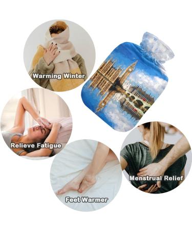 Naanle Watercolor Hot Water Bottle 2L with Cover - Large Transparent Heater for Bed Hand & Foot Pain Relief | Heat & Cold Therapy - Buy Online on GoSupps.com
