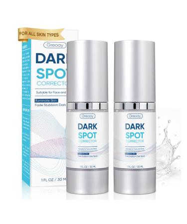 Dark Spot Remover for Face Body Serum with Hyperpigmentation Treatment Skin Brown Spot Age Spot Remover Dark Spot Corrector Glow Serum Brighten Even Gentle and Non-Irritating Unisex 1 Fl Oz 2 PCS 1 Fl Oz (Pack of 2)