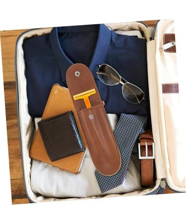 Healeved Travel Razor Case - Protective PU Leather Cover & Carrier Bag for Safe Travel Accessories - Buy Online on GoSupps.com