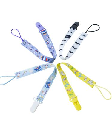 Jm Baby Schnuller-Clip Pacifier Holder - Multi-Colored Washable Band for Newborns (4-Pack) | Unique Two-Sided Design - Buy Online on GoSupps.com