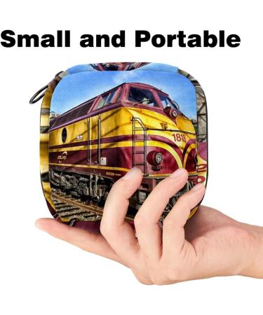 Retro Train Napkin Storage Bag | Portable Zippered Pouch for Teen Girls & Women - Buy Online on GoSupps.com