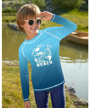 BesserBay Children's UV Long Sleeve Rashguard | Quick-drying Swim Shirt for Boys 110-160 - Beach Blue - Buy Online on GoSupps.com