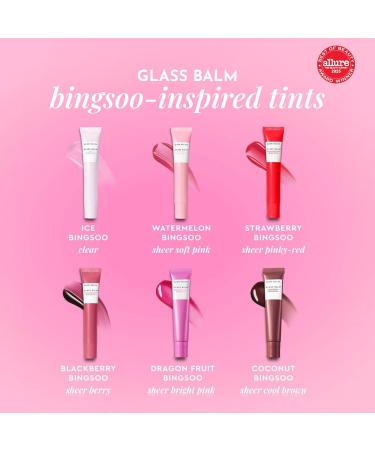 Glow Recipe Glass Balm Lip Treatment - 12Hr Hydrating Lip Balm & Moisturizer with Hyaluronic Acid to Smooth Plump & Protect from Dryness - Sheer Soft Pink Tint Watermelon Bingsoo (15 ml) - Buy Online on GoSupps.com