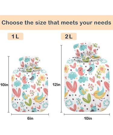 Naanle Spring Bird Hot Water Bottle 1L with Cover | Pain Relief & Heat Therapy for Bed & Hands | International Shipping - Buy Online on GoSupps.com