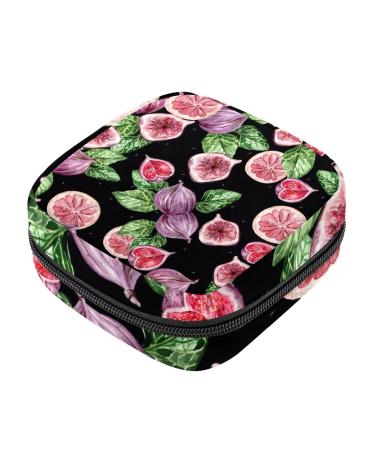 Fruit-fig leaf pattern women's napkin storage bag portable period bag for women teenagers girls menstrual cup pocket breastfeeding insert holder 9
