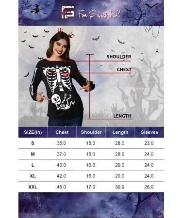 G and PL Halloween Women's Maternity Top - Long Sleeve Funny Costume with Skeleton Baby Print | Sizes S-XXL - Buy Online on GoSupps.com