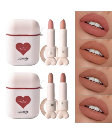 ICE LOVE Silky Mist Matte Lipstick Set - Long Wear Waterproof Velvet Lipstick & Lip Gloss for Women (2pcs) - Non-Stick Cup Makeup - Buy Online on GoSupps.com