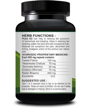 Riffway PilesGo Capsules - Hemorrhoid Support for Improved Blood Circulation - 30 Capsules - Buy Online on GoSupps.com