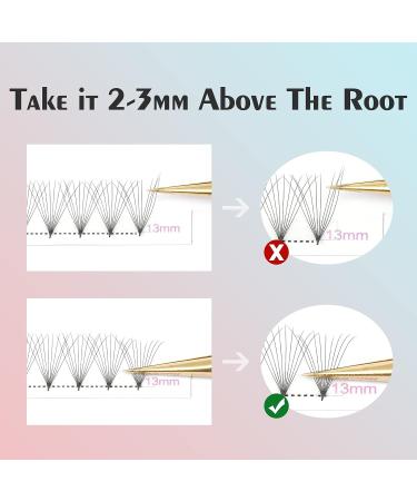 Lash Extensions 320 Fans 10D-0.07D Handmade Volume Premade Fans Eyelash Extensions - MIX9-16mm - Buy Online on GoSupps.com