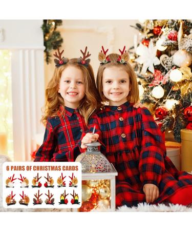 JINXIAN 6 Pairs Christmas Hair Clips Reindeer Xmas Hair Accessories Cute Reindeer Antlers Headband Hair Accessory Antlers Hairpins Decorative for Women Girls Christmas Party Headpiece - Buy Online on GoSupps.com