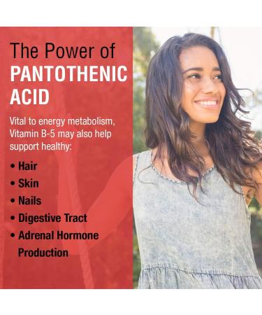 SOLARAY Pantothenic Acid 250mg - Vitamin B5 for Energy Metabolism, Hair, Skin, Nails & Digestive Support - 100ct, 100 Servings (Pack of 3) - Buy Online on GoSupps.com