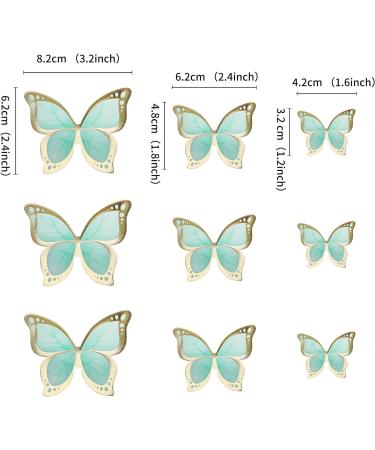 Blumomon 30-Piece 3D Butterfly Cake Topper Decorations - Green & Gold Border Mixed Sizes for Weddings Baby Showers & Birthdays - Perfect Cupcake Picks - Buy Online on GoSupps.com