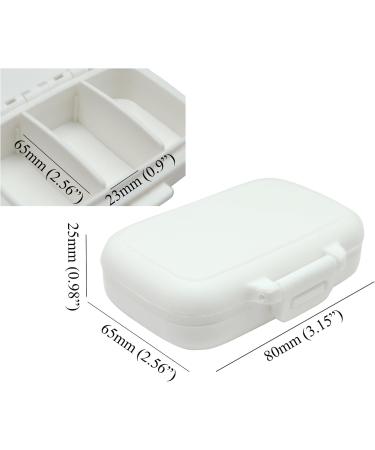 Small Pill Box Organizer | Travel Medication Case with 3 Compartments | Daily Vitamin Holder - White - Buy Online on GoSupps.com