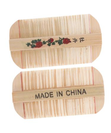 2pi ces Peigne Bambou Dents Fines Double Face Peigne Antipelliculaire pour Animaux Toilettage Naturel pour Chat et Chien