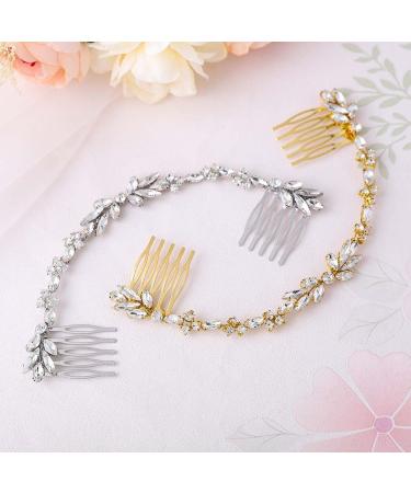 Unicra Wedding Crystal Hair Combs | Bridal Headpiece & Hair Accessories for Brides (Silver) Shop Now! - Buy Online on GoSupps.com