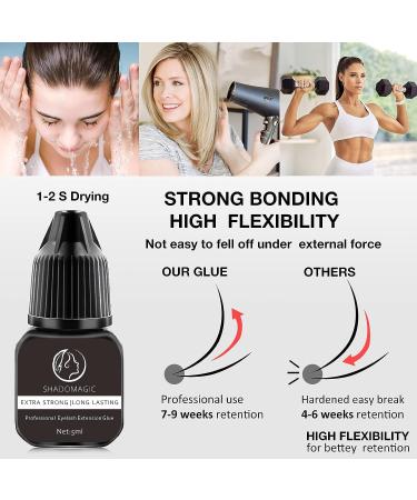 5ml Extra Strong Eyelash Extension Glue - 1-2S Drying Time, 8 Weeks Retention, Low Fume Black Adhesive for Professional Use - Buy Online on GoSupps.com