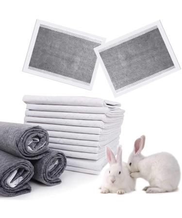 kathson Rabbit Pee Pads Disposable Cage Liners All-Absorb Black Carbon Odor-Control Bunny Training Accessories with Quick-Dry Surface for Puppy Guinea Pig Kitten Hedgehog Small Animals 17.7" x 23.6" / 50PCS