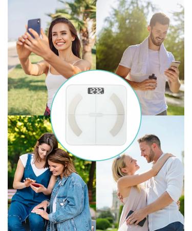 Smart Body Fat Scale with BMI Calculation - Digital Bathroom Weight Scale for Body Composition Analysis - Syncs with Smartphone App via Bluetooth - 396 lbs Capacity - White - Buy Online on GoSupps.com